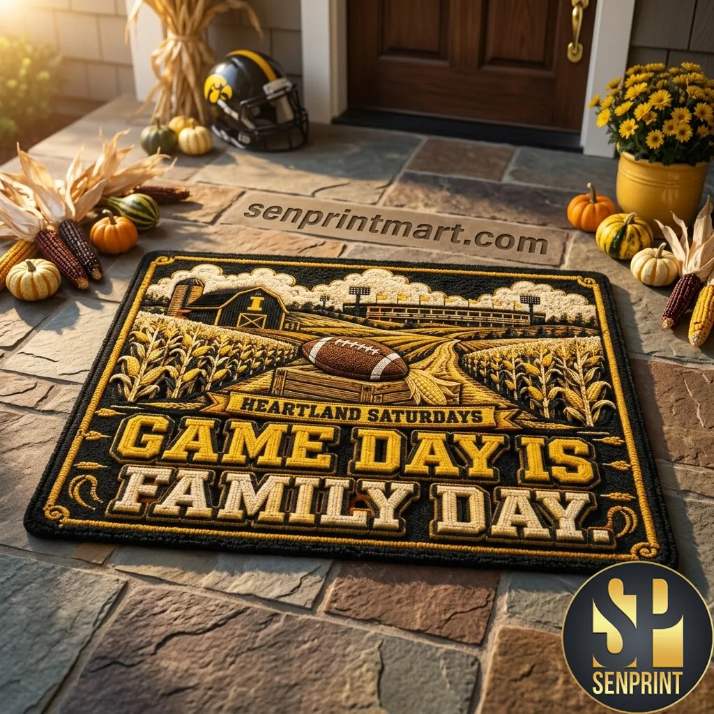 Iowa Hawkeyes Heartland Saturdays Game Day Is Family Day Door Mat