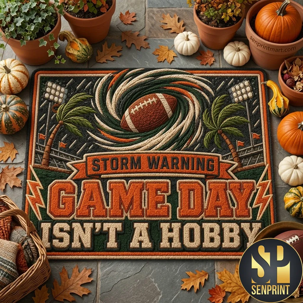 Miami Hurricanes Storm Warning Game Day Isn’t A Hobby Door Mat
