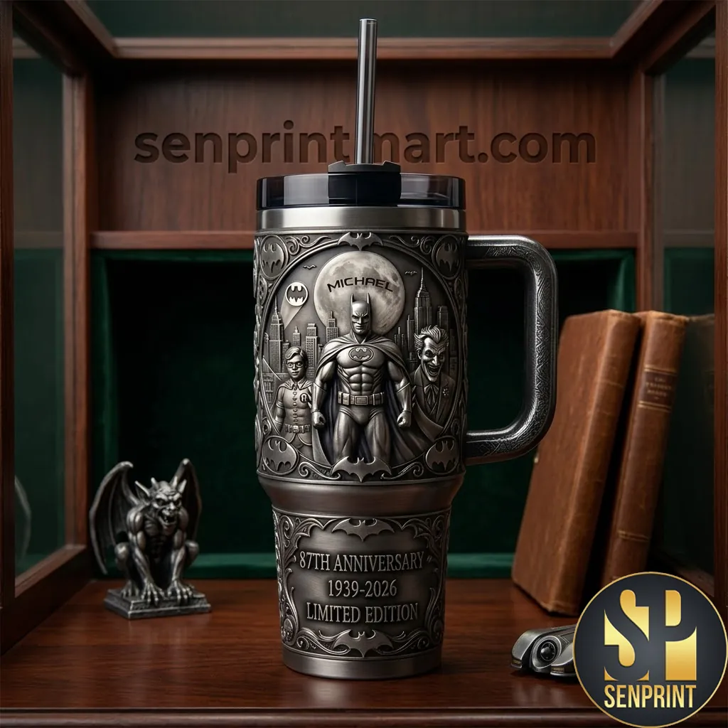 Batman 87th Anniversary Personalized 3D Embossed Insulated Tumbler