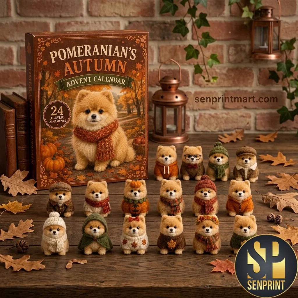 Pomeranian Autumn 24 Acrylic Ornament Advent Calendar