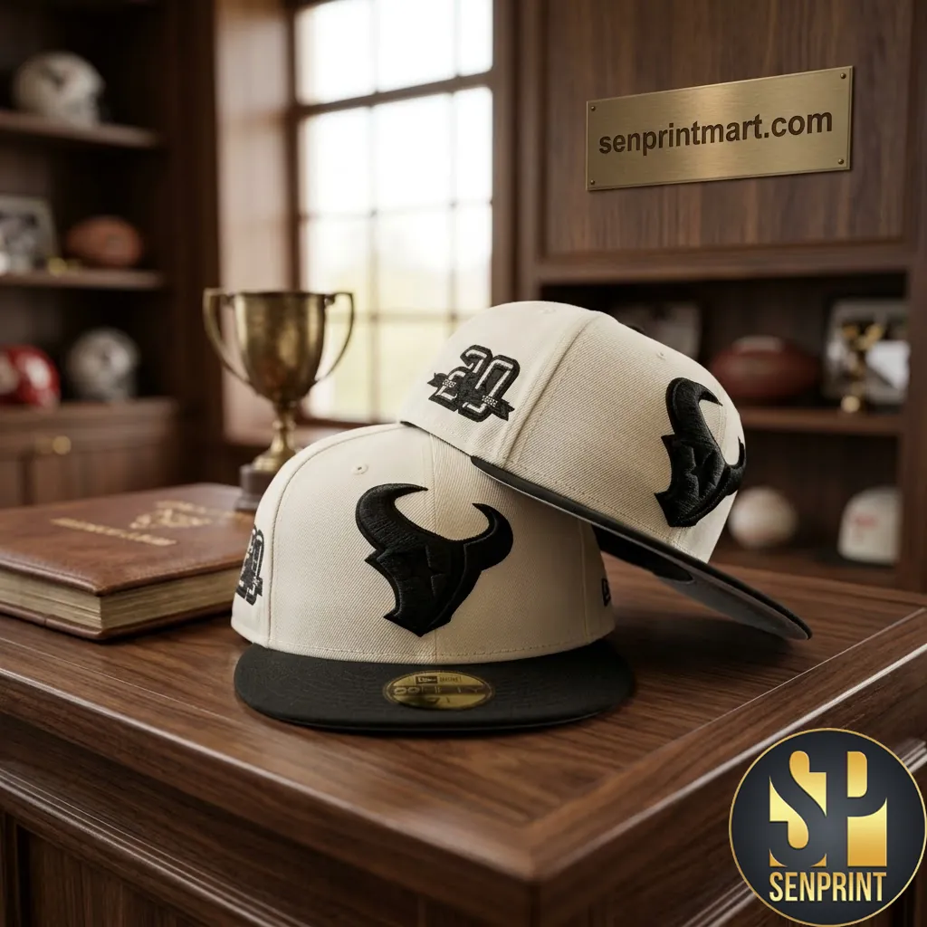 Houston Texans 20th Anniversary Off White Black Visor 59Fifty Fitted Hat