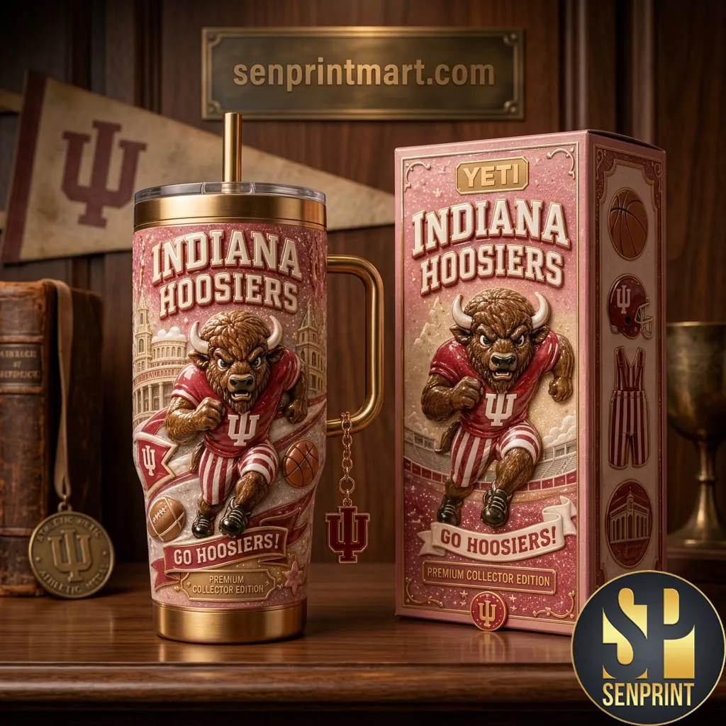Indiana Hoosiers Premium Collector Edition 3D Handle Tumbler