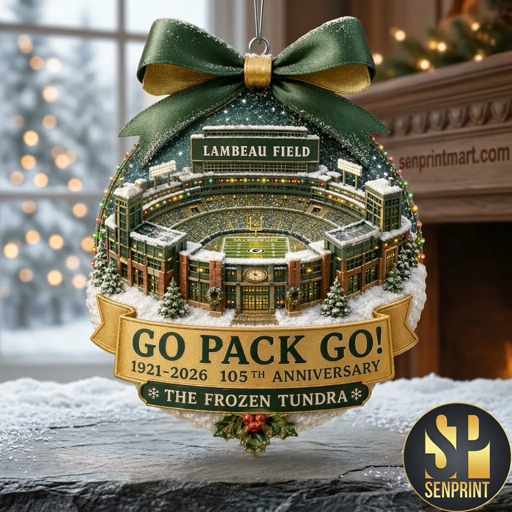 Green Bay Packers Lambeau Field 105th Anniversary Christmas Ornament