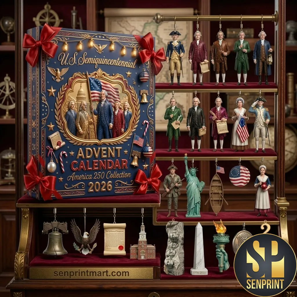 America 250 U.S. Semiquincentennial 2026 Patriotic Advent Calendar