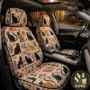 Cozy Christmas Cabin Winter Wonderland Front Car Seat Covers