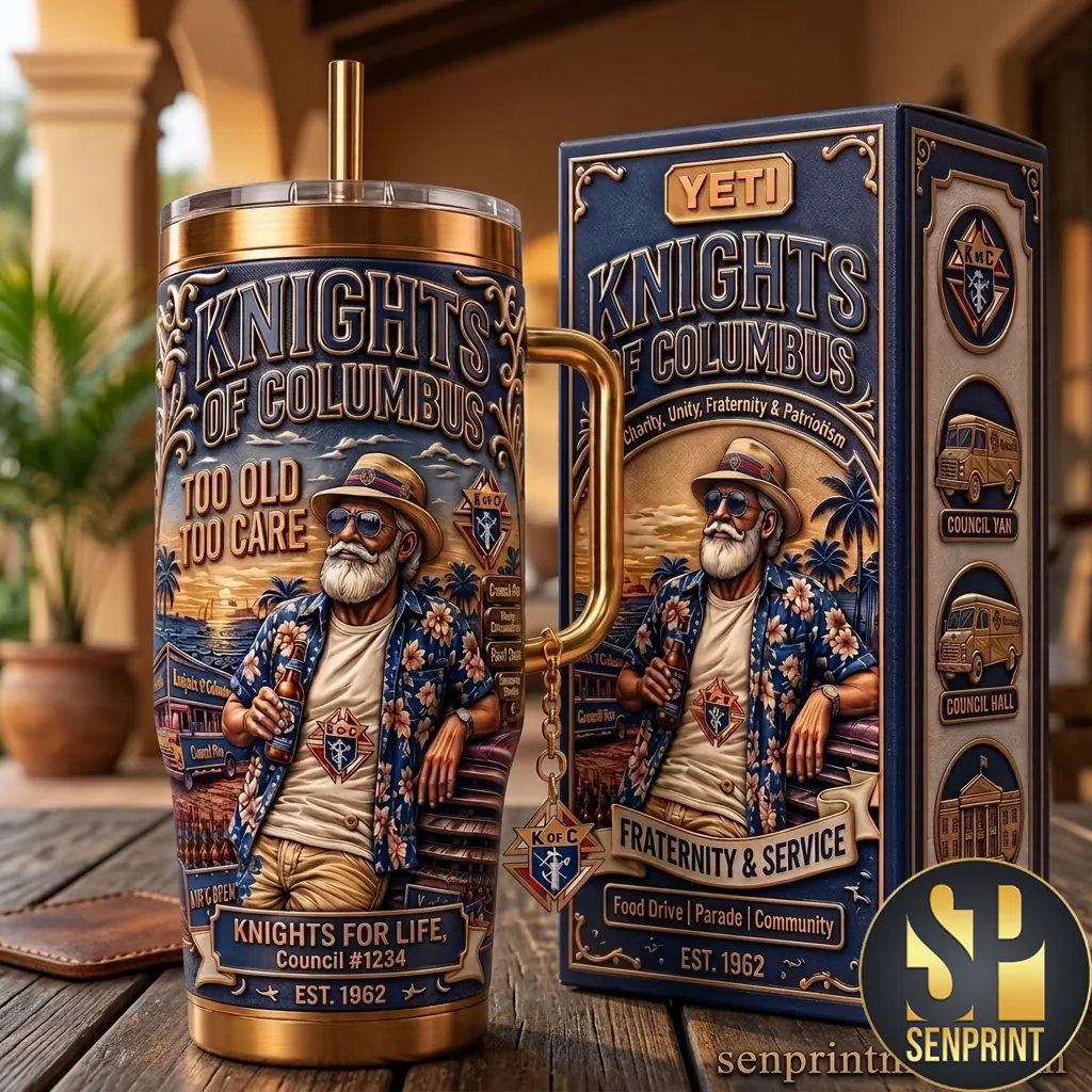 Knights Of Columbus Too Old Too Care Premium Travel Tumbler