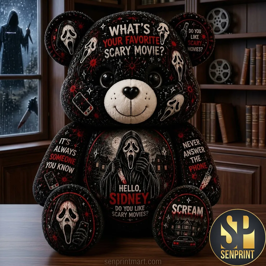 Ghostface Scream Horror Movie Decorative Plush Bear