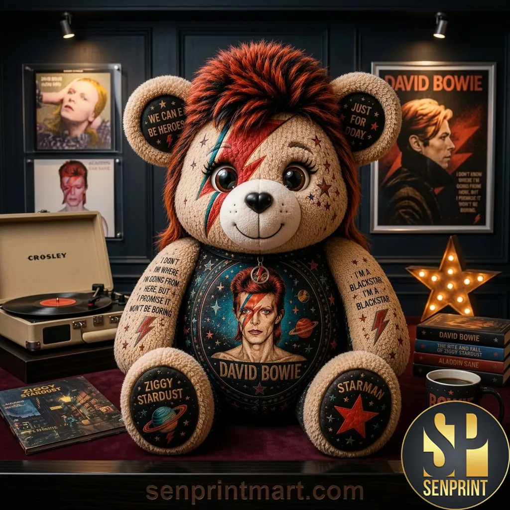 David Bowie Ziggy Stardust Commemorative Plush Bear