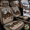 Whimsical Cat Floral Print Universal Fit Car Seat Covers