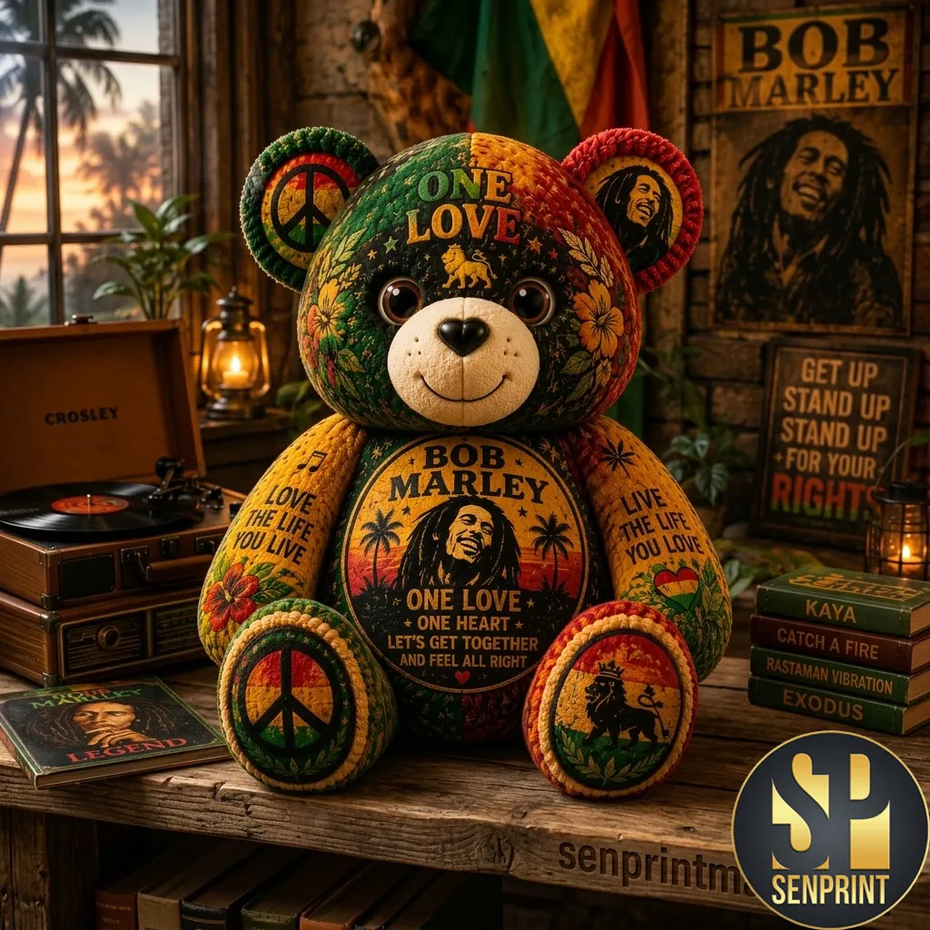 Bob Marley Portrait Graphic Decorative Custom Shaped Pillow