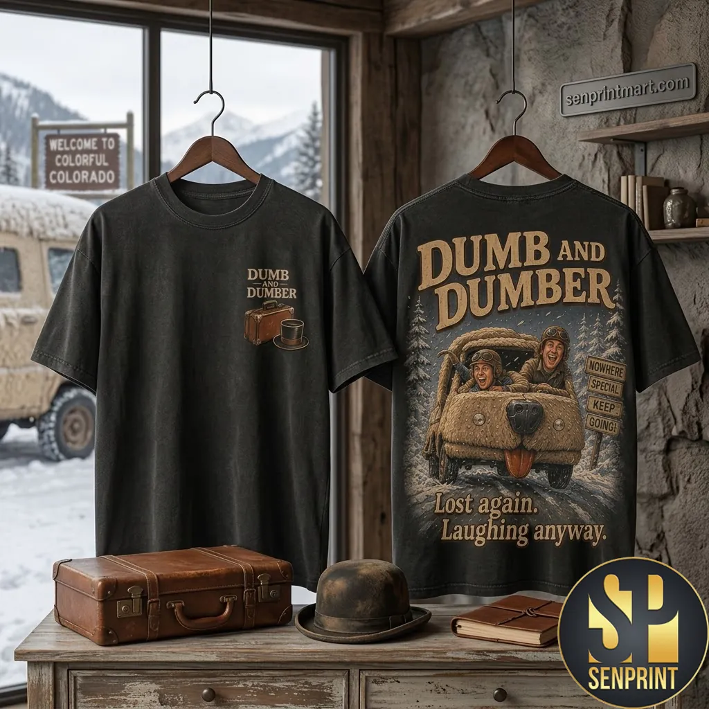 Dumb And Dumber Movie Vintage Style Graphic T-Shirt