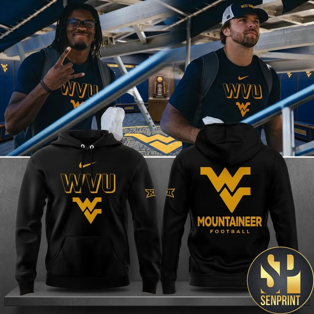 West Virginia Mountaineers Football Logo Graphic Hoodie