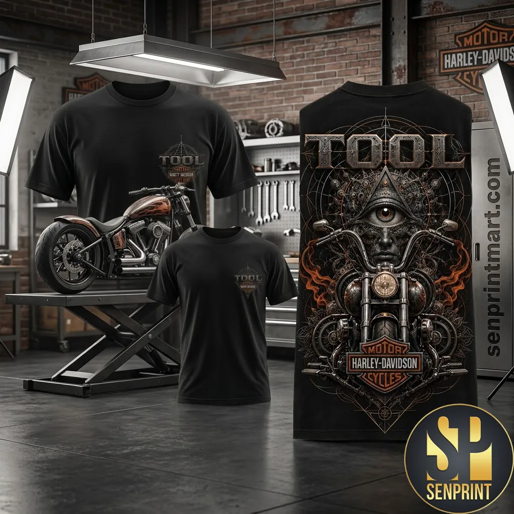 Tool Band Harley-Davidson Mechanical Eye 3D Graphic T-Shirt