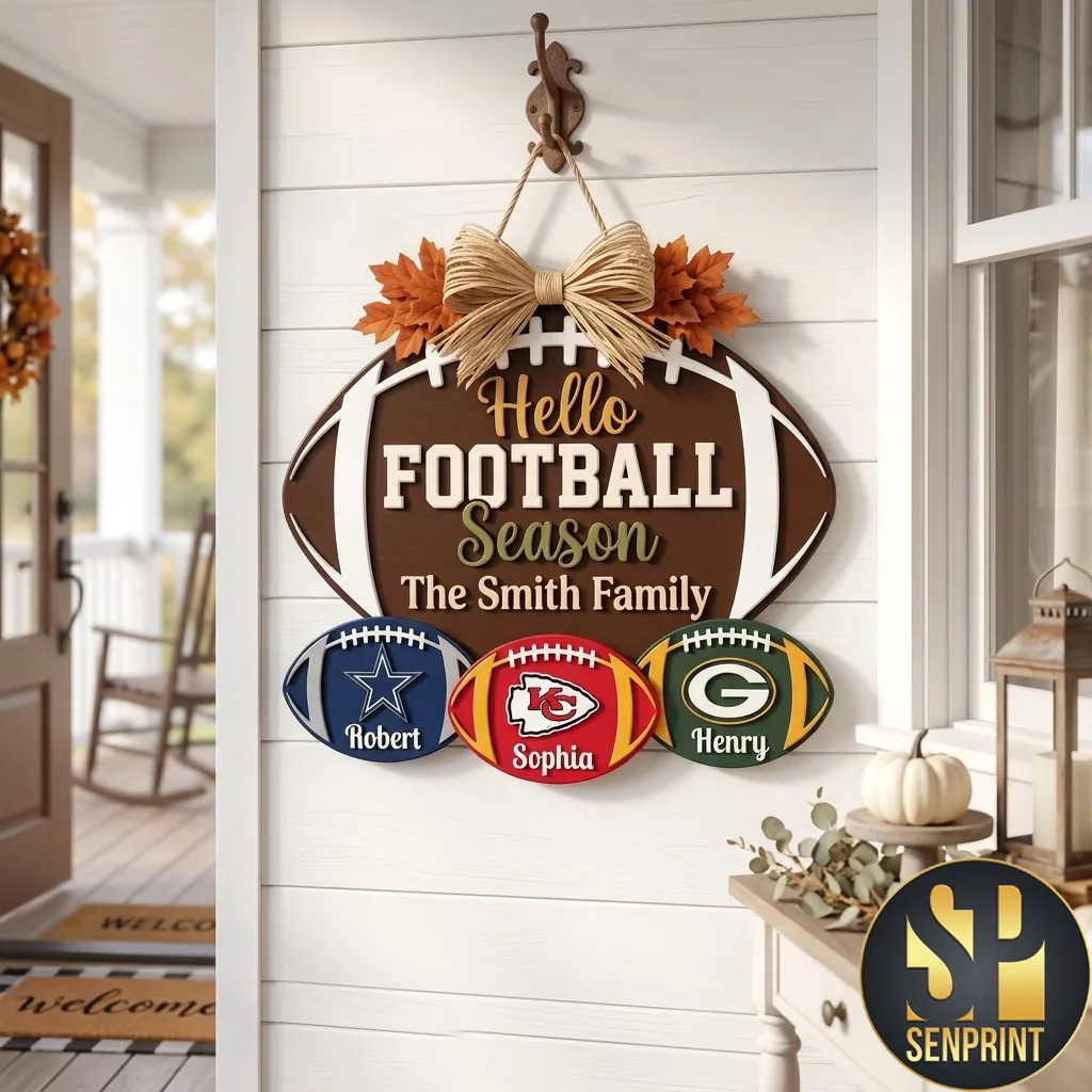 Personalized Football Season Family Name Welcome Sign