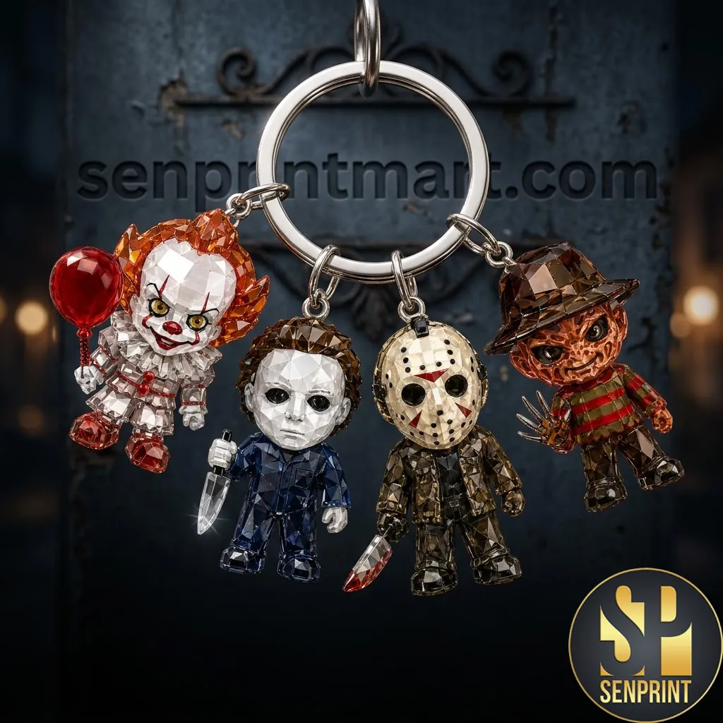 Horror Movie Characters Crystal 3D Personalized Keychain