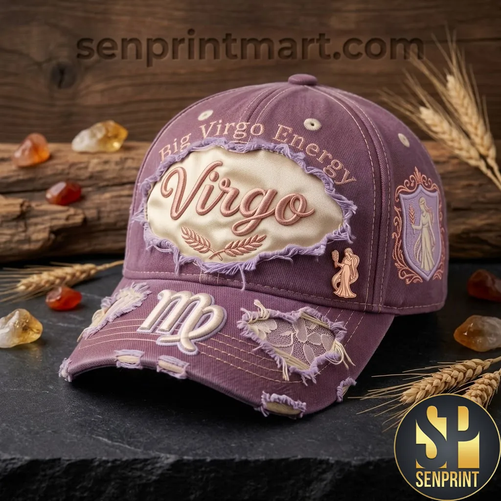 Big Virgo Energy Distressed Embroidered Baseball Cap