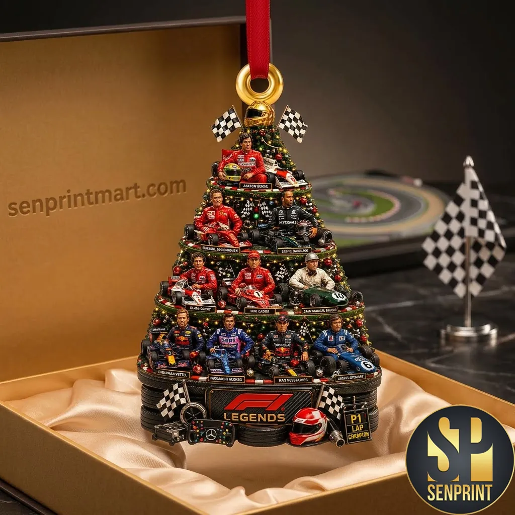 F1 Legends Racing Drivers 3D Christmas Tree Ornament