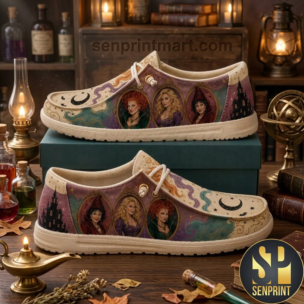 Hocus Pocus Sanderson Sisters Halloween Casual Dude Shoes