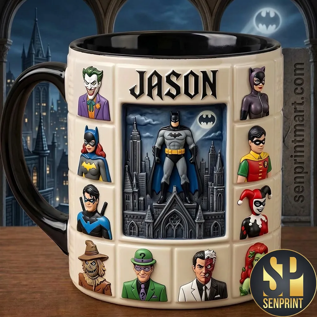 Personalized Batman Gotham City 3D Character Coffee Mug
