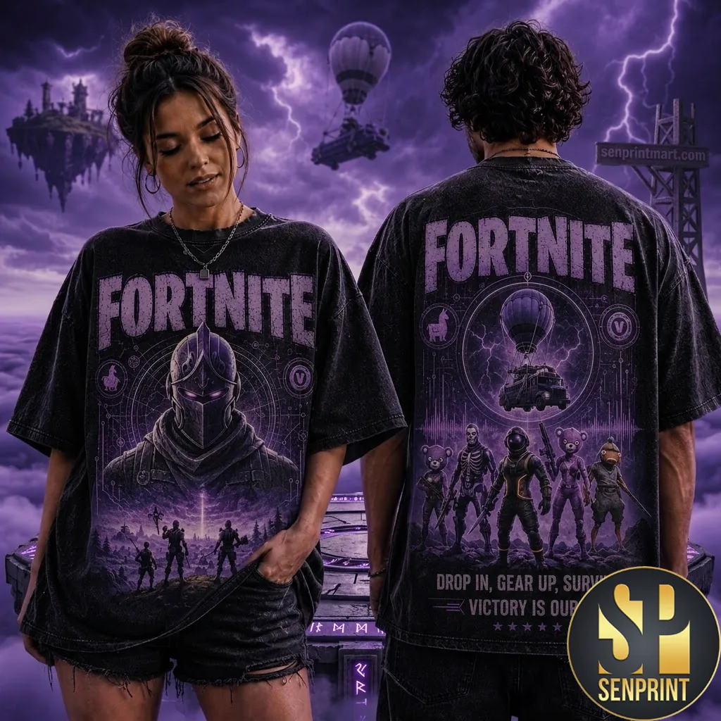 Fortnite Drop In Gear Up Survive Graphic Vintage Wash T-Shirt