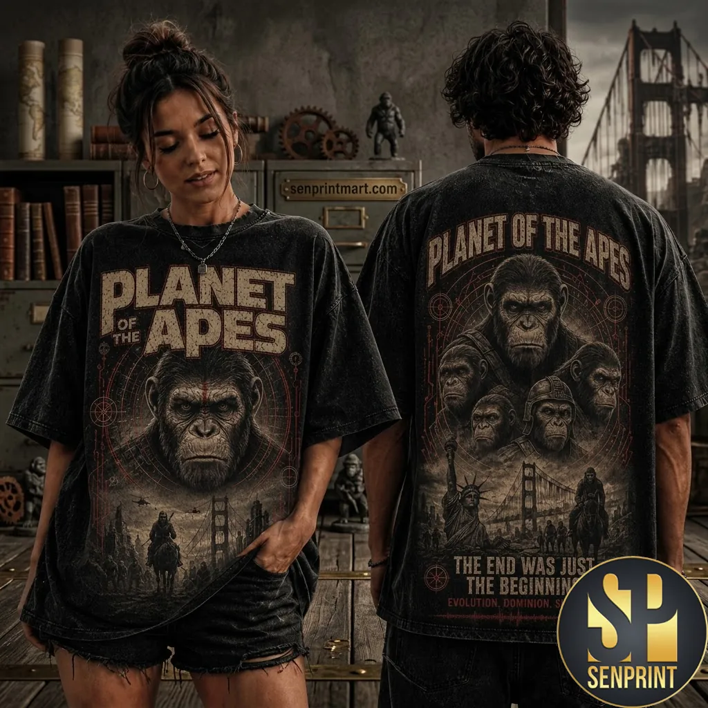 Planet Of The Apes The End Was Just The Beginning Vintage Graphic T-Shirt