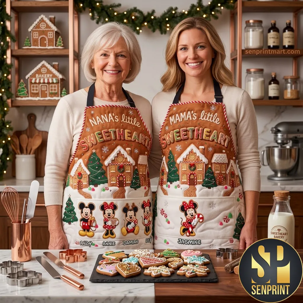 Personalized Nana and Mama Gingerbread House Christmas Apron