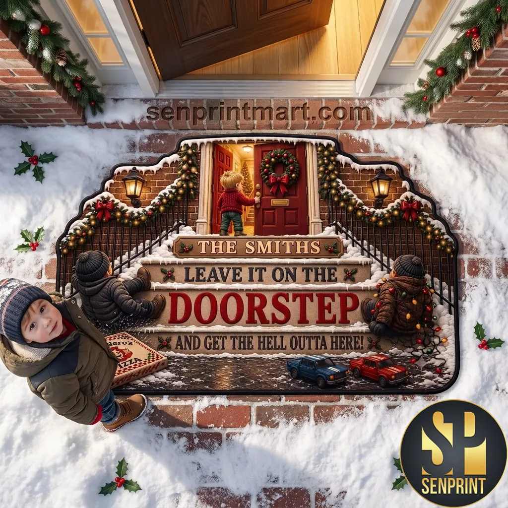 Personalized Leave It On The Doorstep Funny Christmas Doormat