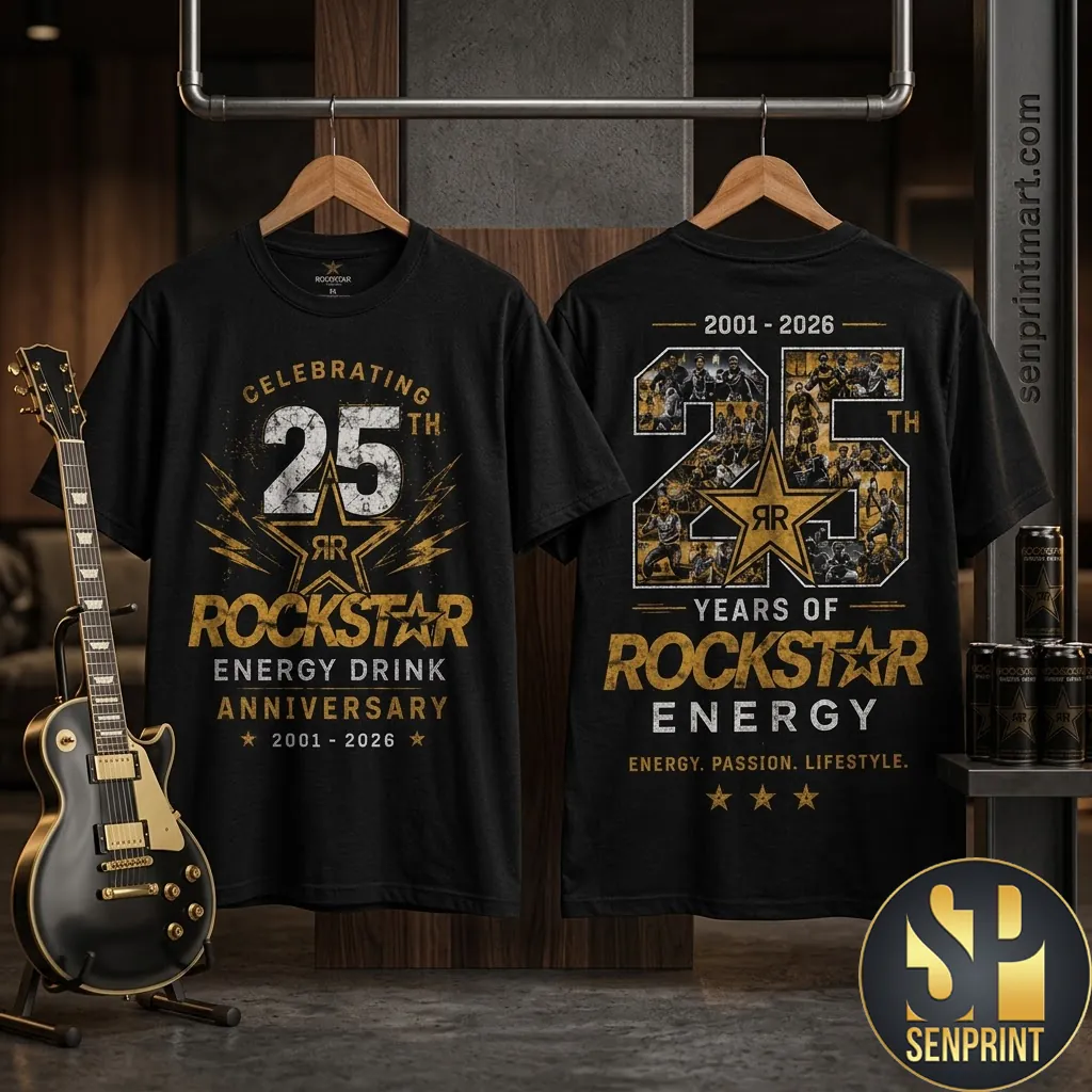 Rockstar Energy Drink 25th Anniversary Commemorative Graphic T-Shirt