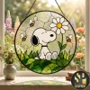 Peanuts Snoopy and Friends Heart Shaped Stained Glass Hanging Ornament Peanuts Snoopy and Friends Heart Shaped Stained Glass Hanging Ornament