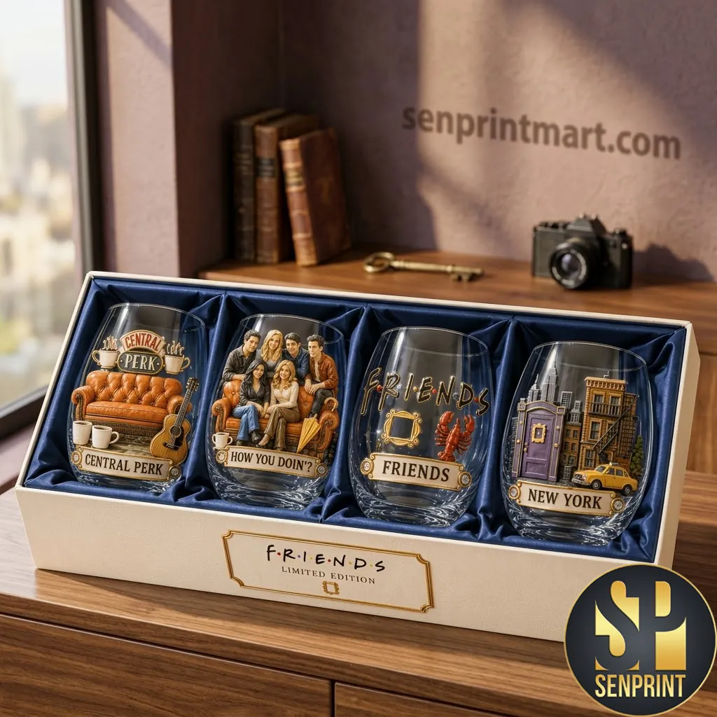 Friends TV Show Central Perk 3D Collector Whiskey Glass Set