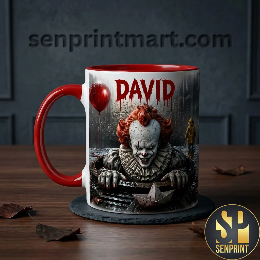Personalized Pennywise Horror Movie Character Custom Name Mug