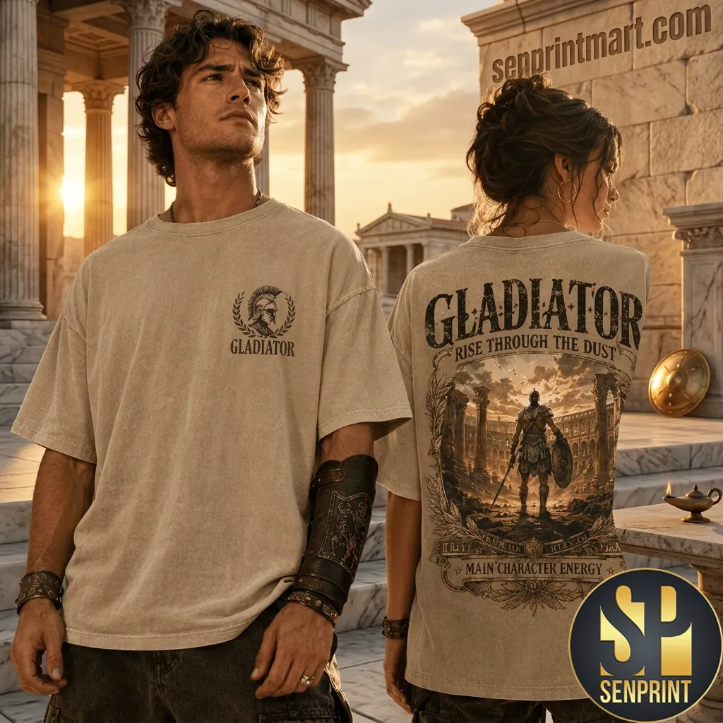 Gladiator Rise Through The Dust Graphic Vintage Wash T-Shirt