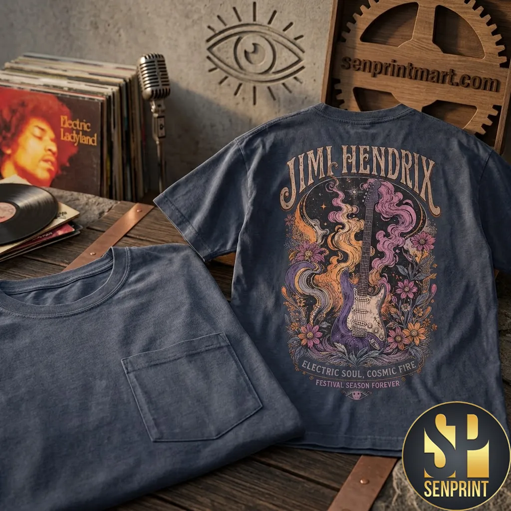 Jimi Hendrix Electric Soul Cosmic Fire Vintage Graphic T-Shirt
