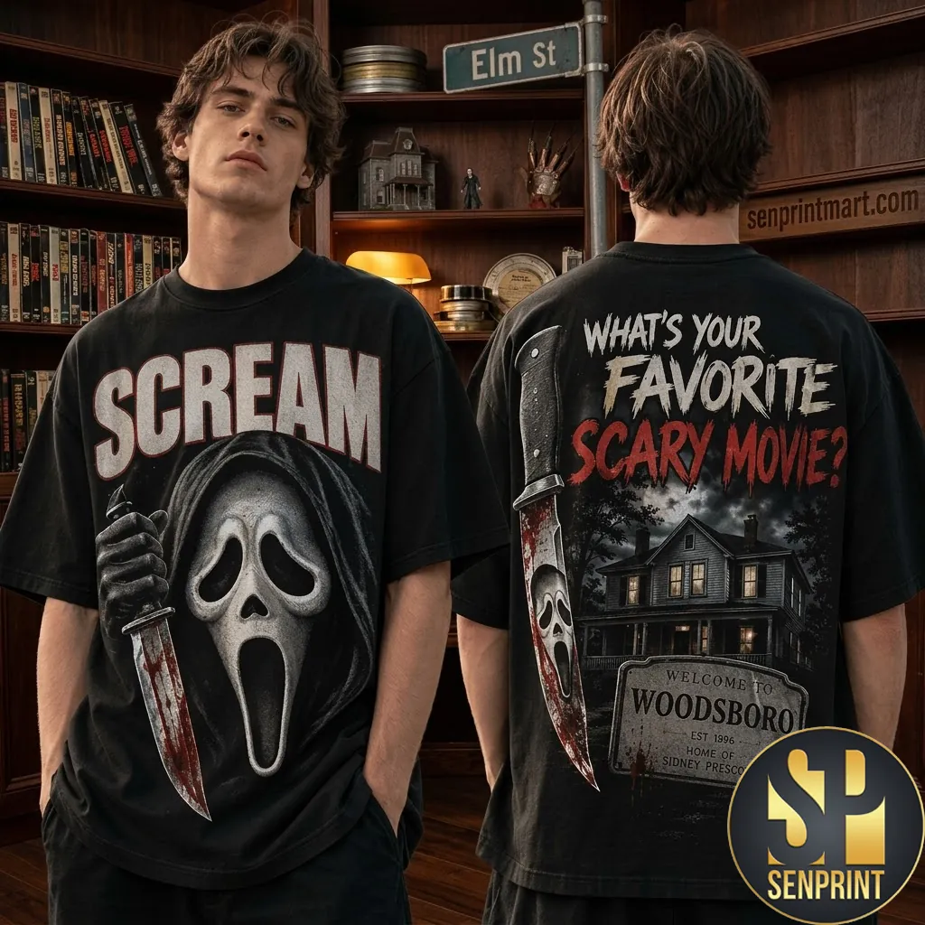 Scream What’s Your Favorite Scary Movie Woodsboro Graphic T-Shirt