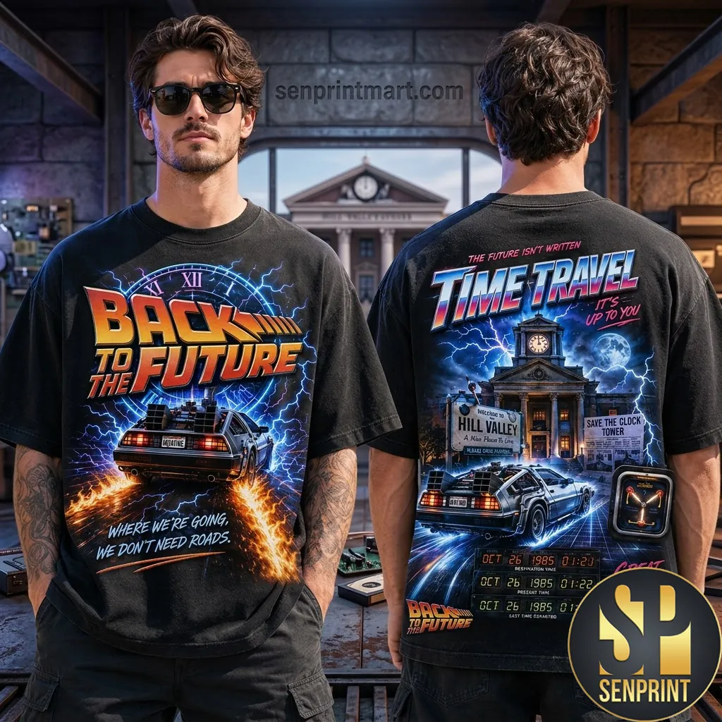 Back To The Future Movie Graphic 3D Print T-Shirt