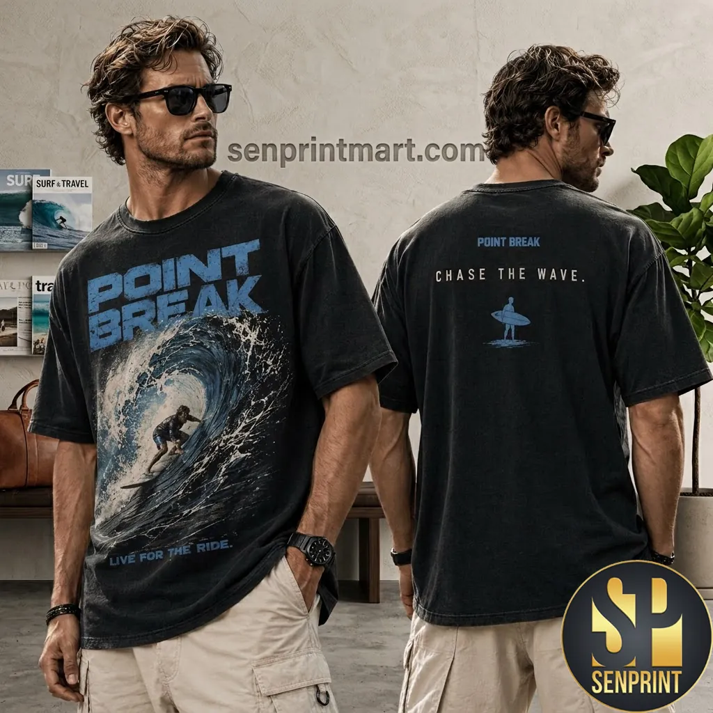 Point Break Chase The Wave Vintage Style Graphic T-Shirt