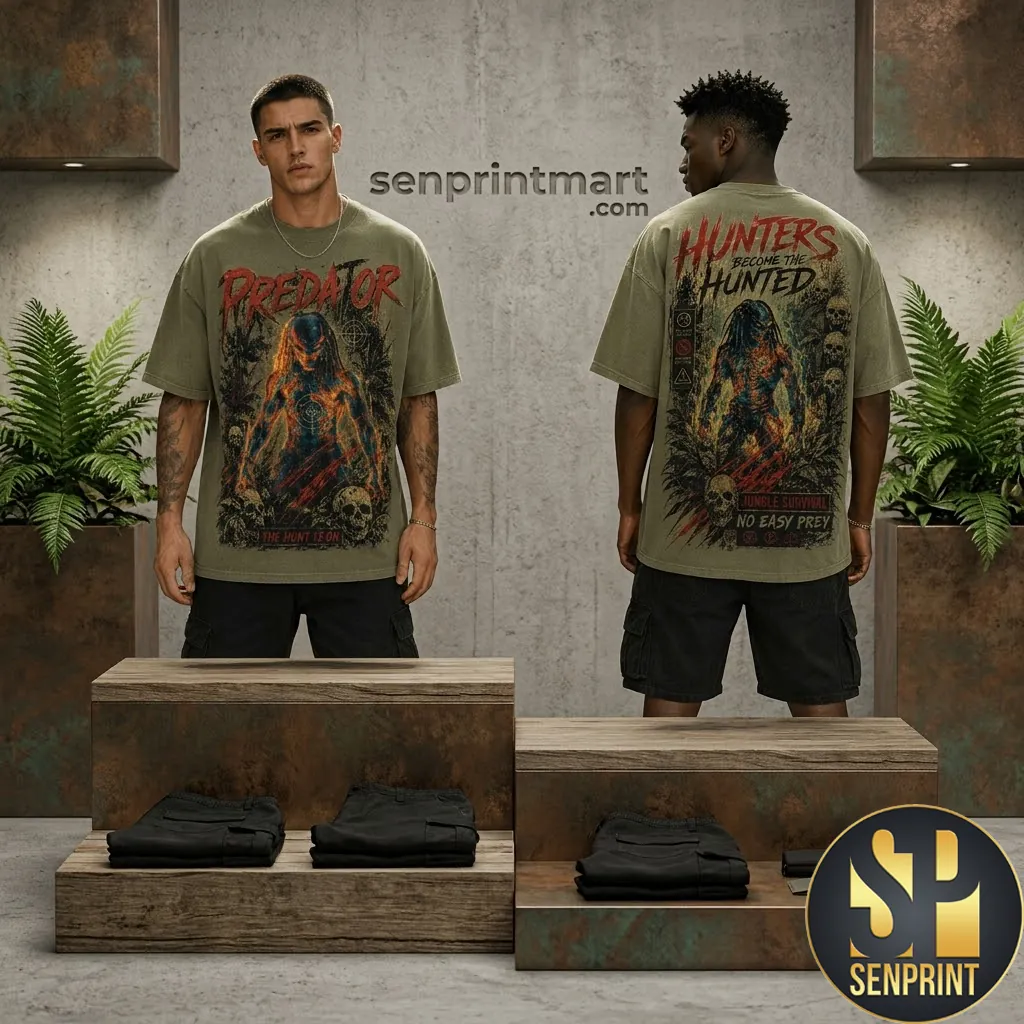 Predator Hunters Become The Hunted Graphic Oversized T-Shirt