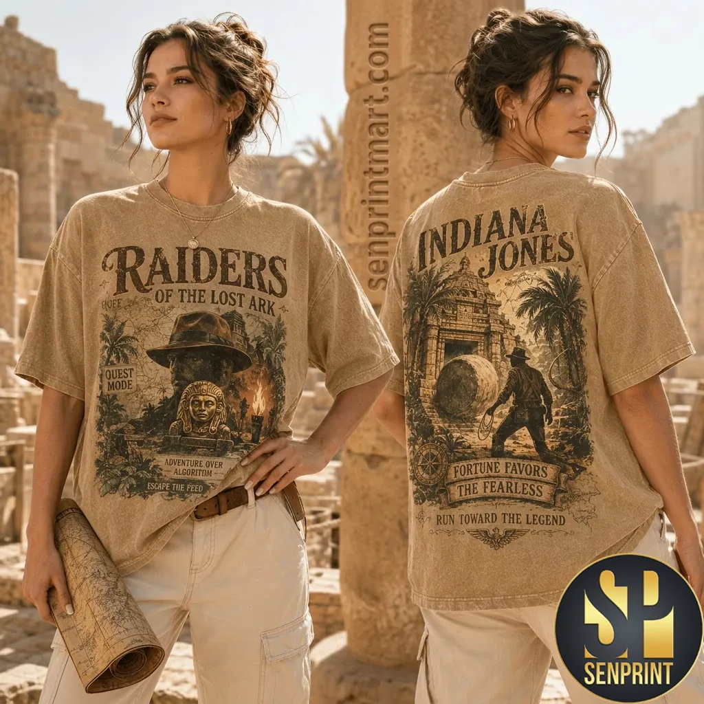 Indiana Jones Raiders Of The Lost Ark Vintage Graphic T-Shirt