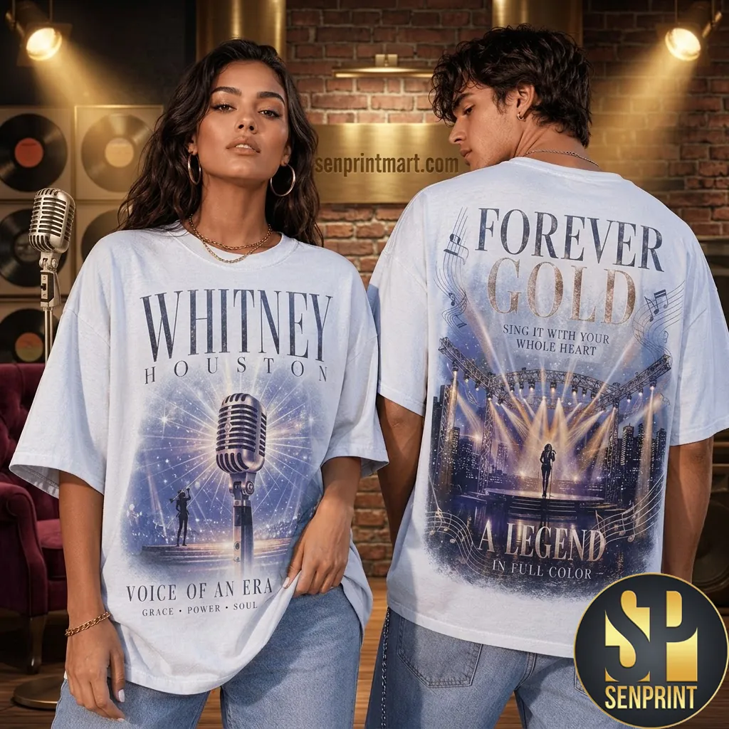 Whitney Houston Forever Gold Voice Of An Era Graphic T-Shirt