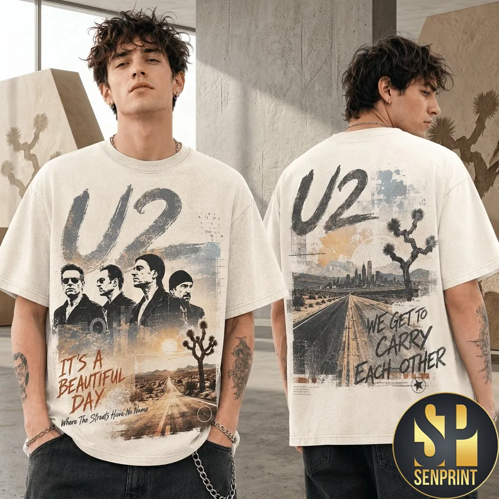 U2 Band It Is A Beautiful Day Vintage Style Graphic T-Shirt