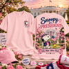 Snoopy For President Breast Cancer Awareness Pink Ribbon Vote Hope Wear Pink Patriotic Graphic T-Shirt