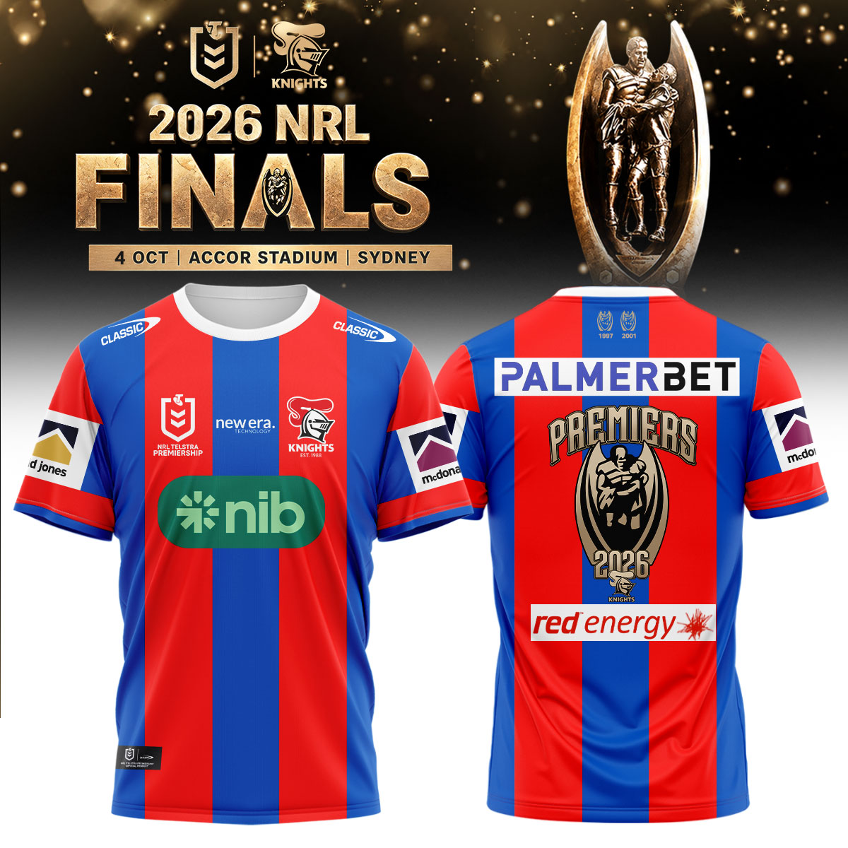 Newcastle Knights 2026 NRL Premiers Champions Commemorative Rugby Jersey