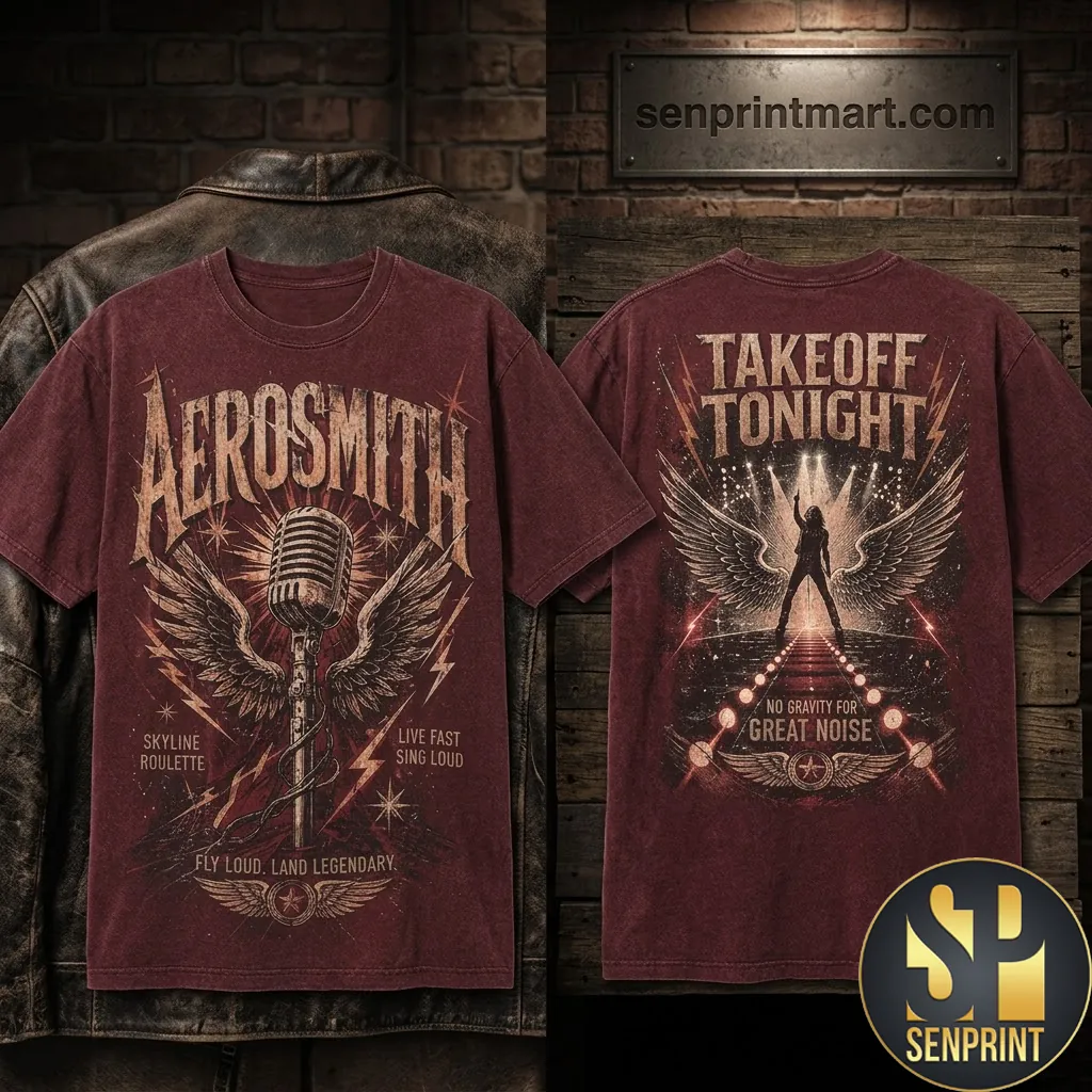 Aerosmith Takeoff Tonight Fly Loud Land Legendary Graphic T-Shirt