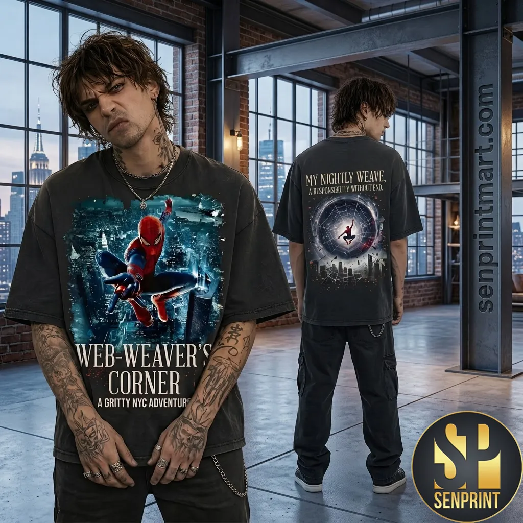 Spider Man Web Weaver’s Corner Gritty NYC Adventure Graphic T-Shirt