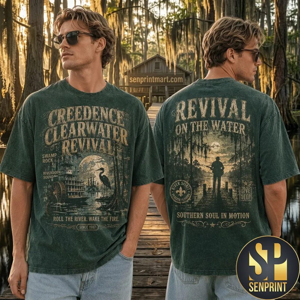 Creedence Clearwater Revival River Spirit Vintage Graphic T-Shirt