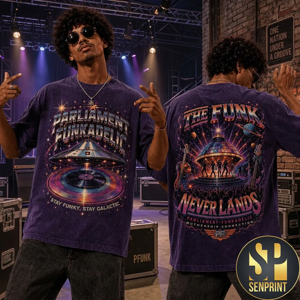 Parliament Funkadelic The Funk Never Lands Vintage Graphic T-Shirt