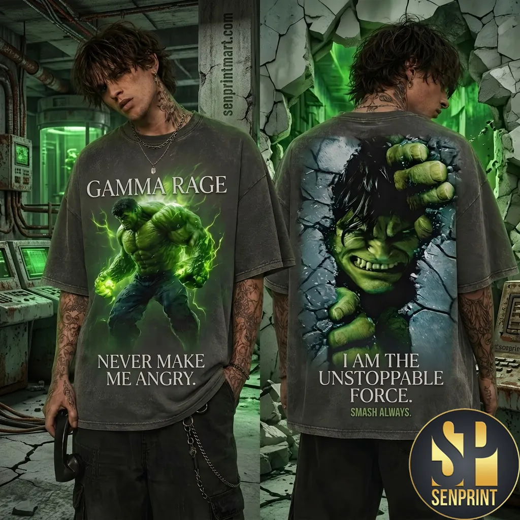 The Incredible Hulk Gamma Rage Graphic 3D Print T-Shirt