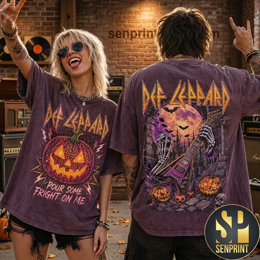 Def Leppard Pour Some Fright On Me Halloween Graphic T-Shirt