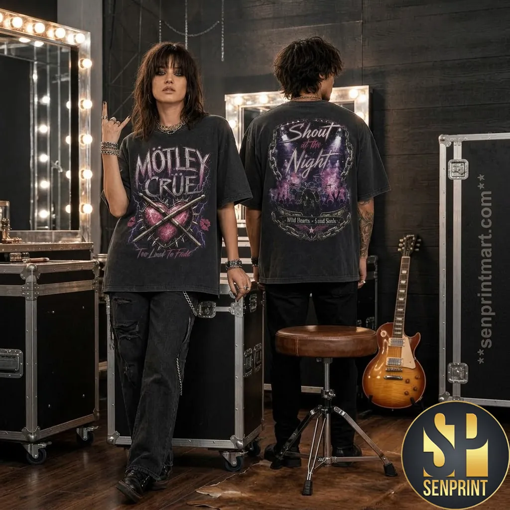 Motley Crue Shout At The Night Vintage Graphic Band T-Shirt