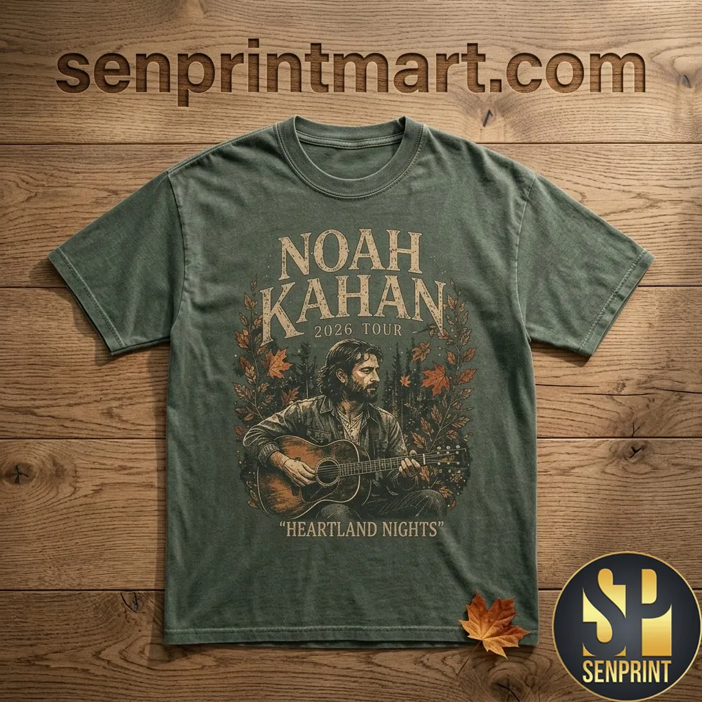 Noah Kahan 2026 Tour Heartland Nights Vintage Style T-Shirt